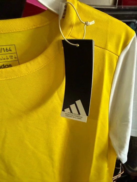 Adidas Yellow & White Athletic Jersey. Youth Large. Set of 9 - Picture 4 of 4